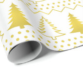 Gold Weihnachtsbaum Muster Wrapping Paper Geschenkpapier (Rolleneckpunkt)