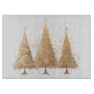 Gold Weihnachtsbaum, Schneidebrett, Weihnachten Schneidebrett