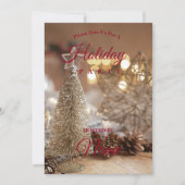 Gold Weihnachtsbaum, Stars Glittery Einladung (Vorderseite)