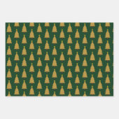 Gold Weihnachtsbaum und Stern auf Grün Geschenkpapier Set (Vorderseite 2)