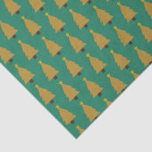 Gold Weihnachtsbaum und Stern auf Grün Seidenpapier (Detail)