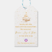 Gold Weihnachtsbaum Vielen Dank für Ihre Nachricht Geschenkanhänger (Vorderseite)