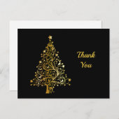 Gold Weihnachtsbaum Vielen Dank Postkarte (Vorne/Hinten)