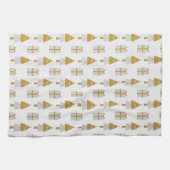 Gold Weihnachtsbäume und Geschenke Küchentücher (Horizontal)