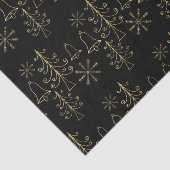 Gold Weihnachtsbaumglocke und Snowflake Muster Seidenpapier (Ausschnitt)