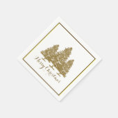 Gold Weihnachtsbaumpapier Napkins Serviette (Ecke)