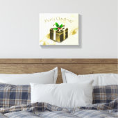Gold Weihnachtsgeschenk Canvas Print Leinwanddruck (Insitu (Schlafzimmer))