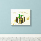 Gold Weihnachtsgeschenk Canvas Print Leinwanddruck (Insitu (Holzboden))