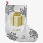 Gold Weihnachtsgeschenk Feiertag Strumpf Großer Weihnachtsstrumpf (Vorderseite)