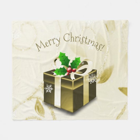 Gold Weihnachtsgeschenk Fleece Blanket (Vorderseite (Horizontal))