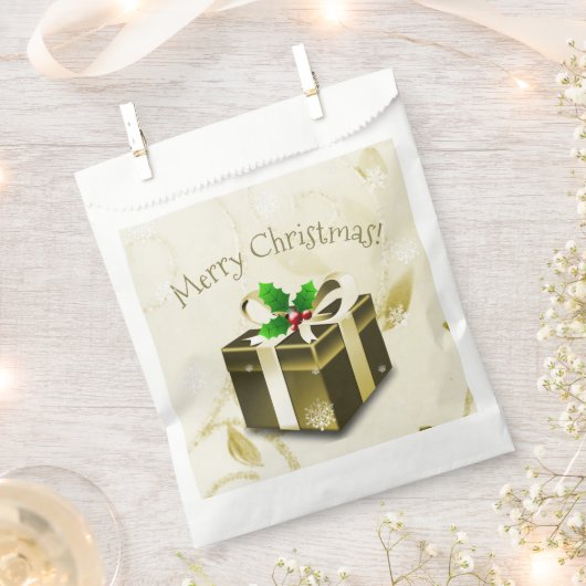 Gold Weihnachtsgeschenk Gefallen Taschen Geschenktütchen (Ausgeschnitten)