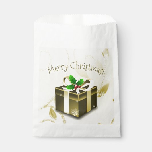 Gold Weihnachtsgeschenk Gefallen Taschen Geschenktütchen (Vorderseite)