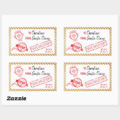 Gold Weihnachtsgeschenk Nordpol Lieferung Rechteckiger Aufkleber (Blatt)