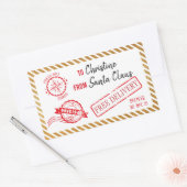 Gold Weihnachtsgeschenk Nordpol Lieferung Rechteckiger Aufkleber (Umschlag)