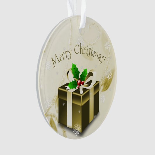 Gold Weihnachtsgeschenk Ornament (Vorderseite)