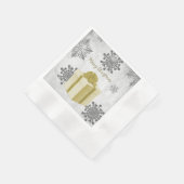 Gold Weihnachtsgeschenk Papier Napkin Serviette (Ecke)