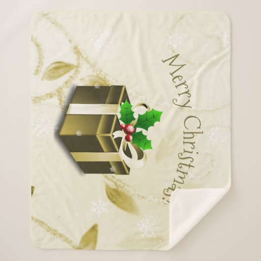 Gold Weihnachtsgeschenk Sherpa Blanket Sherpadecke (Vorderseite)