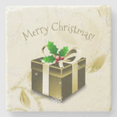 Gold Weihnachtsgeschenk Stone Untersetzer (Vorderseite)