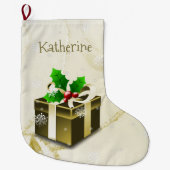 Gold Weihnachtsgeschenk Strumpf Großer Weihnachtsstrumpf (Vorderseite)