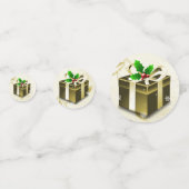 Gold Weihnachtsgeschenk Tisch Confetti Konfetti (Vorderseiten)