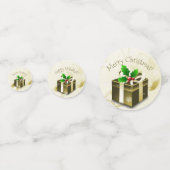 Gold Weihnachtsgeschenk Tisch Confetti Konfetti (Rückseiten)