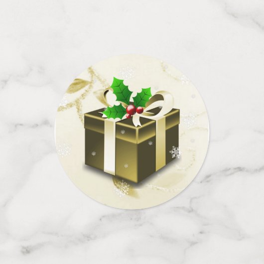 Gold Weihnachtsgeschenk Tisch Confetti Konfetti (Klein Vorderseite)