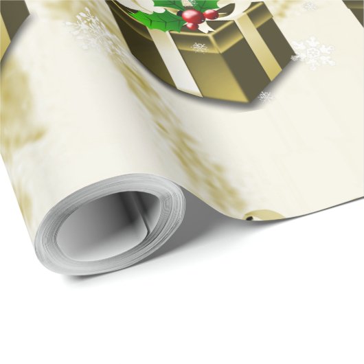 Gold Weihnachtsgeschenkpapier Geschenkpapier (Rolleneckpunkt)