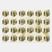 Gold Weihnachtsgeschenkpapier Geschenkpapier Set (Vorderseite 3)