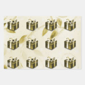 Gold Weihnachtsgeschenkpapier Geschenkpapier Set (Vorderseite 2)