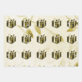 Gold Weihnachtsgeschenkpapier Geschenkpapier Set (Vorderseite)