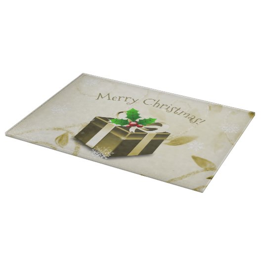 Gold Weihnachtsgeschenktafel Schneidebrett (Ecke)