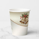 Gold Weihnachtsglocken Holiday Paper Cups Pappbecher (Rückseite)