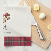 Gold Weihnachtsglocken Maßgeschneiderte Monogram W Geschirrtuch (Viertel Falte)