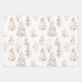 Gold Weihnachtsglocken Rosa Bäume Geschenkpapier Set (Vorderseite 3)