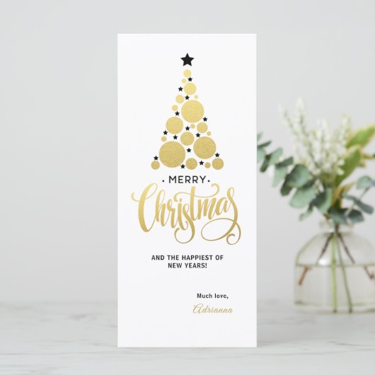 Gold Weihnachtskarte (Stehend Vorderseite)