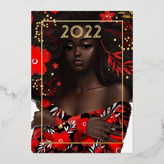 Gold Weihnachtskarte Folien Feiertagskarte (Vorderseite)