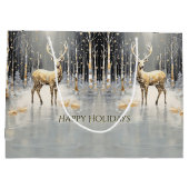 Gold Weihnachtsmann-Weihnachtsgeschenktasche Große Geschenktüte (Rückseite)