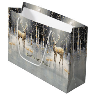 Gold Weihnachtsmann-Weihnachtsgeschenktasche Große Geschenktüte