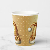 Gold Weihnachtsmannmütze Holiday Paper Cups Pappbecher (Rechts)