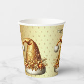 Gold Weihnachtsmannmütze Holiday Paper Cups Pappbecher (Vorderseite)