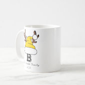 Gold Weihnachtsmannmütze Monogram Family Christmas Kaffeetasse (Vorderseite Links)