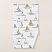 Gold Weihnachtsmuster#5 ID1009 Badhandtuch Set (Handtuch)