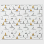 Gold Weihnachtsmuster#5 ID1009 Geschenkpapier (Flach)