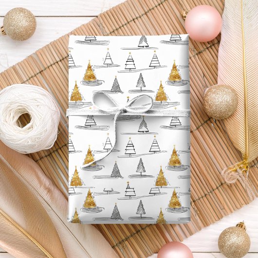 Gold Weihnachtsmuster#5 ID1009 Geschenkpapier