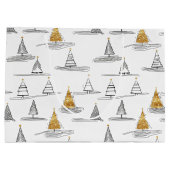 Gold Weihnachtsmuster#5 ID1009 Große Geschenktüte (Rückseite)