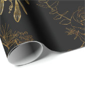 Gold Weihnachtsmuster Geschenkpapier (Rolleneckpunkt)