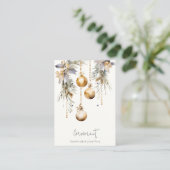 Gold Weihnachtsschmuck 2 Earring Stud Holder Visitenkarte (Stehend Vorderseite)