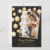 Gold Weihnachtsschmuck Foto Feiertagskarte (Vorderseite)