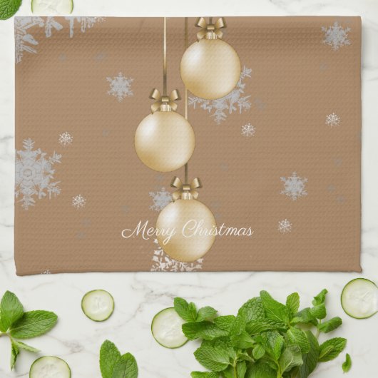 Gold Weihnachtsschmuck Küchentücher (Gefaltet)