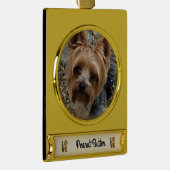 Gold Weihnachtsschmuck mit Haustiernamensbanner Banner-Ornament Gold (Rechts)